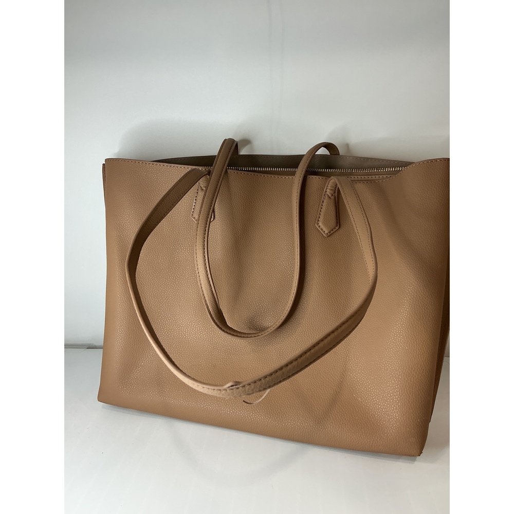 Italian Leather Triple Compartment Shopper Tote